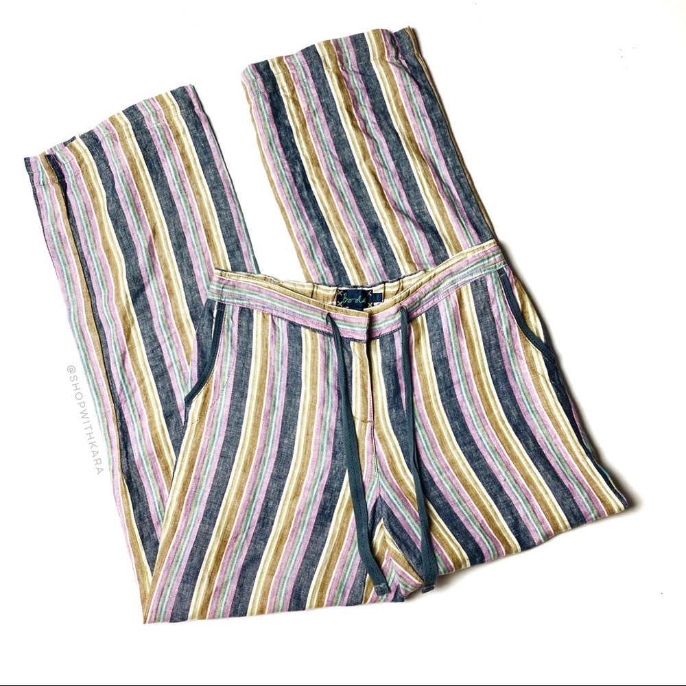 Anthropologie Boden Striped Linen Pants 8 Regular